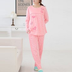 마더라이크 큐빅하트상하세트- 빅사이즈 수유복 임부복 홈웨어 세트