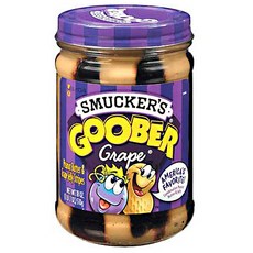 스머커즈 구버 땅콩 버터 앤 그레이프 젤리 스트라이프스 잼, 510g, 1개