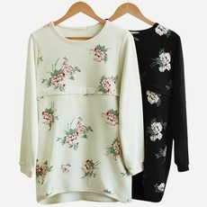 마더라이크 T.밍크털꽃나염수유티.