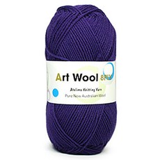 코디뜨개실 아트울8P 목도리 DIY 패키지, 아트울8P-4볼 #19 보라 100% 울, 1개