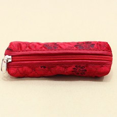 비단장이 전통 비늘누비 도장지갑, 진빨강, 1개