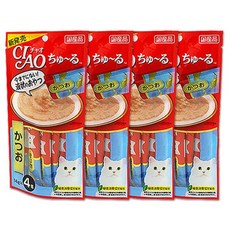이나바 고양이 챠오츄르 간식, 가다랑어, 56g, 4개