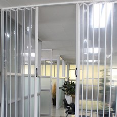 리빙텍스 홀딩도어 자바라 D타입, 02.홀딩 D-홀겹 투명, 개폐방식-2.양개