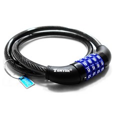 대성무역 TONYON 초강력 와이어락 원형 검정, 블랙, 1개