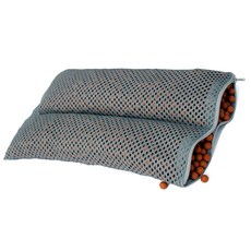 이즈데어 황토볼경추베개 (굴곡형), 황토볼-황토색/커버-진회색, 1개