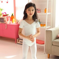 국산 유아 발레리나 레오타드(화이트반팔)