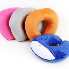 이디오 극세사 튜브 에어 목베개, 블루