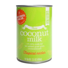 네츄럴밸류 퓨어 코코넛 밀크 트로피컬 넥타, 1개, 400ml