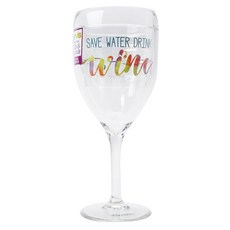 터비스 퍼펙트 포 파티오 & 풀사이드 와인잔, Save Water Drink Wine, 1개, Save Water Drink Wine 1개