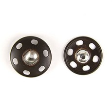 JSTrading 코팅 스냅 단추 (2쌍), 브라운 19mm, 2개