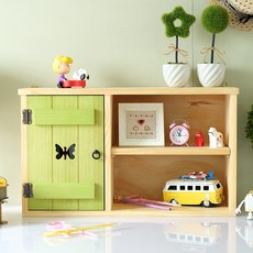 나무다움 나비 단문 선반장 다용도수납장, 그린