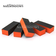 네일윈도우 국산 샌딩블럭 퍼플 오렌지 샌딩블록 네일아트 케어 버퍼 사각 재료 손톱 정리 도구, 1개, 오렌지100/180