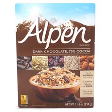 Alpen 다크 초콜릿 뮤즐리 시리얼, 334g, 1개