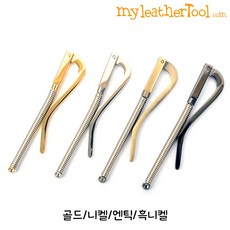 가죽공예 - 머니클립용 장식 ver.2 사각형 헤드 *골드/니켈/흑니켈/엔틱사틴* 개당가격, 골드, 1개