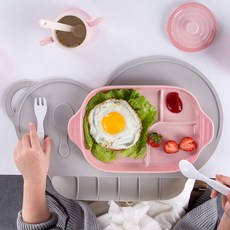 테이블매트 실리콘 식탁매트, F01_흘림방지-그레이, 1인(40 x 27cm), 1개