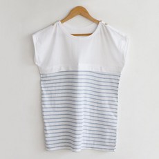 마더라이크 F.반팔마린수유티- 빅사이즈 여성의류 수유복