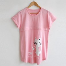 마더라이크 F.반팔냥이발자국수유티- 빅사이즈 여성의류 수유복