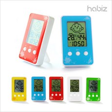 스마일온습도계 탕온계 온도계 시계 체온계, 레드, 1개