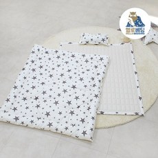 헬로베딩 순면 어린이집 낮잠이불 3종세트(베개솜포함), 트윙클별그레이