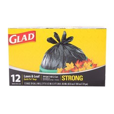 글래드 론 앤 리프 퀵 타이 쓰레기 봉투 148L, 1개, 12매입