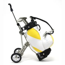 베리구즈 골프클럽 볼펜 & 캐디백 펜홀더 세트 (펜3종 포함) 펜홀더/연필꽂이, 옐로우, 1개