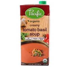 퍼시픽 크리미 토마토 바질 수프 비건 저지방, 946ml, 1개
