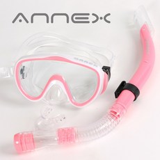 아넥스 일안식 성인 스노쿨링 세트, 핑크