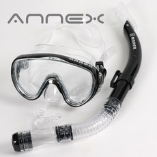 아넥스 일안식 성인 스노쿨링 세트, 블랙