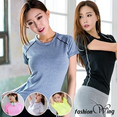 패션윙 소프트스킨 쿨 여성 반팔티셔츠 트레이닝복 요가복상의