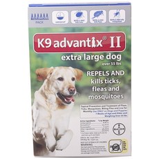 Bayer K9 어드밴틱스 II 해충 예방 초대형견용 (24.9kg 이상), 6개