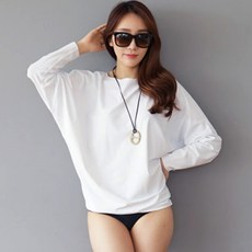 SEOUL Inc 가오리 루즈핏 래쉬가드 임산부 워터파크 빅사이즈 레쉬가드 화이트