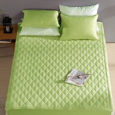 보드래 순면 60수 데일리 누빔 침대패드, 애플그린