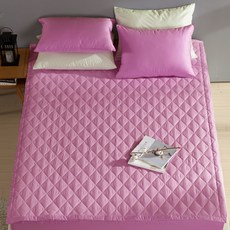 보드래 순면 60수 데일리 누빔 침대패드, 루비핑크