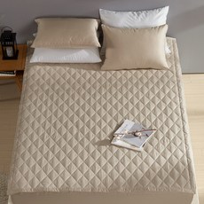 보드래 순면 60수 데일리 누빔 침대패드, 밀크브라운