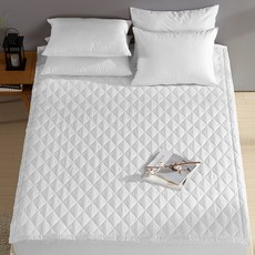 보드래 순면 60수 데일리 누빔 침대패드, 화이트