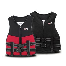KC인증 국내산 윈스타 아동 성인 구명조끼, 레드블랙