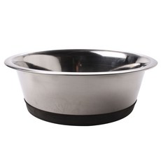 큐티도그 스탠다드 미끄러짐방지 애견용 스테인리스 식기 2.8L, Silver, 1개