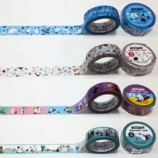 마스킹테이프 구데타마 무민외 다양한 디자인 고급원단 국내제작, 37. 화이트 무민