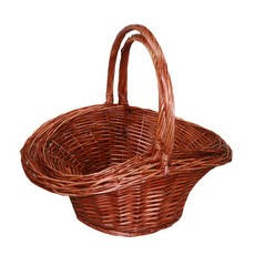 진모자 / 과일 바구니 포장 포장용 과일바구니 부케꽃 예단 인사 출산 선물용 계란 교회 꽃 꽃꽂이 라탄 만들기 바스켓 백화점 브라운 선물 세트 손잡이 추수감사절 용품 부활절 빈티지, 1개