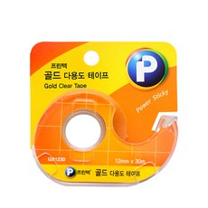 [프린텍] 골드 다용도 테이프 (투명테이프) 디스펜서 리필, GD1230(12mmX30M 단면 디스펜서), 1개