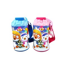 뽀로로 트라이탄 주머니 물통 핑크색 여아용, 핑크, 500ml
