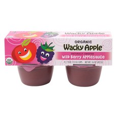 Wacky Apple 와일드 베리 애플소스, 113g, 4개