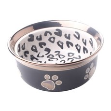 에띠컬펫 리츠 코퍼 림 강아지용 도자기 식기 17.8cm, Leopard, 1개