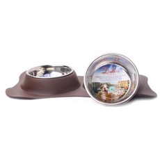Loving Pets 돌체 애완용 스테인리스 식기, Brown, 1개