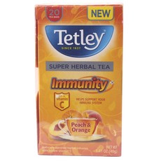 Tetley 수퍼 허벌 티 이뮤니티 피치 앤 오렌지, 20개입, 2g