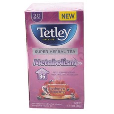 Tetley 수퍼 허벌 티 메타볼리즘 블루베리 앤 라즈베리, 2g, 20개입, 1개