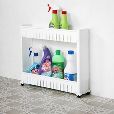 플러스리빙 틈새수납장 2단, 화이트, 1개