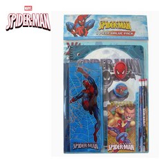 마블 캐릭터 스파이더맨 폴리백 11피스 문구세트 블루 파일세트, 랜덤, 1개