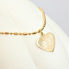 온다펫 1+1 골드하트 애견목걸이 인식표, 1세트