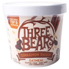 Three Bears 오트밀 컵 시나몬 레이진, 75g, 1개